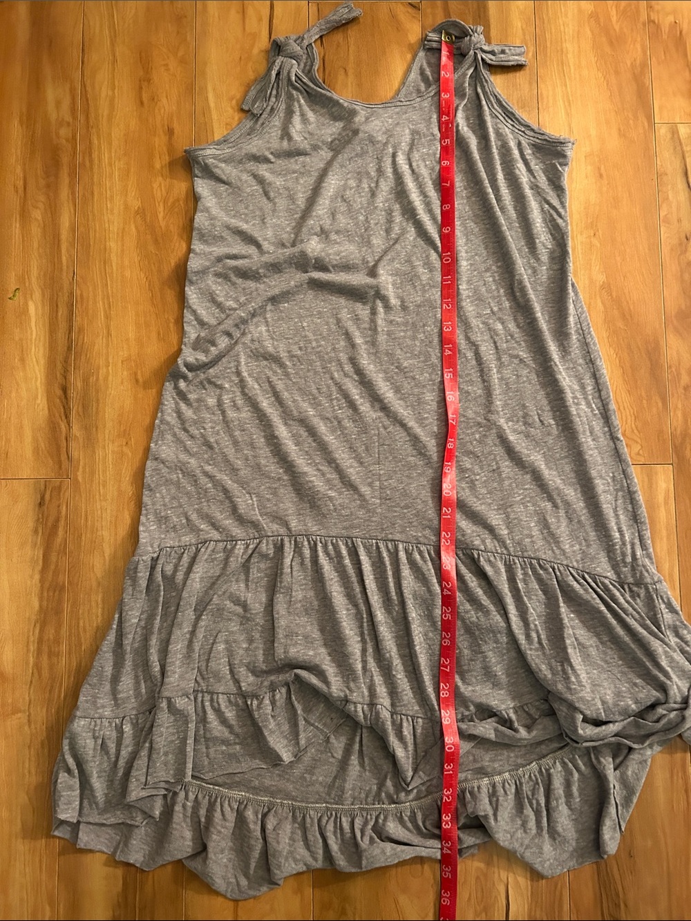Free People beach heather grey jersey swim coverup - ruffled - soft jersey tee - Picture 4 of 4